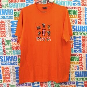 Airborne Kenya T Shirt Size XL Orange Embroidered Animals